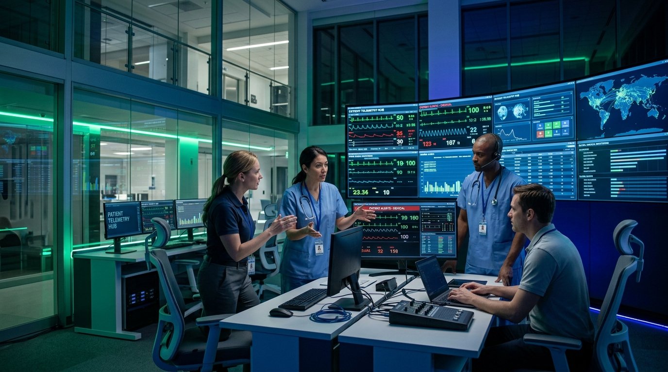 Sophisticated Hospital Central Operations and Real-Time Medical Telemetry Network